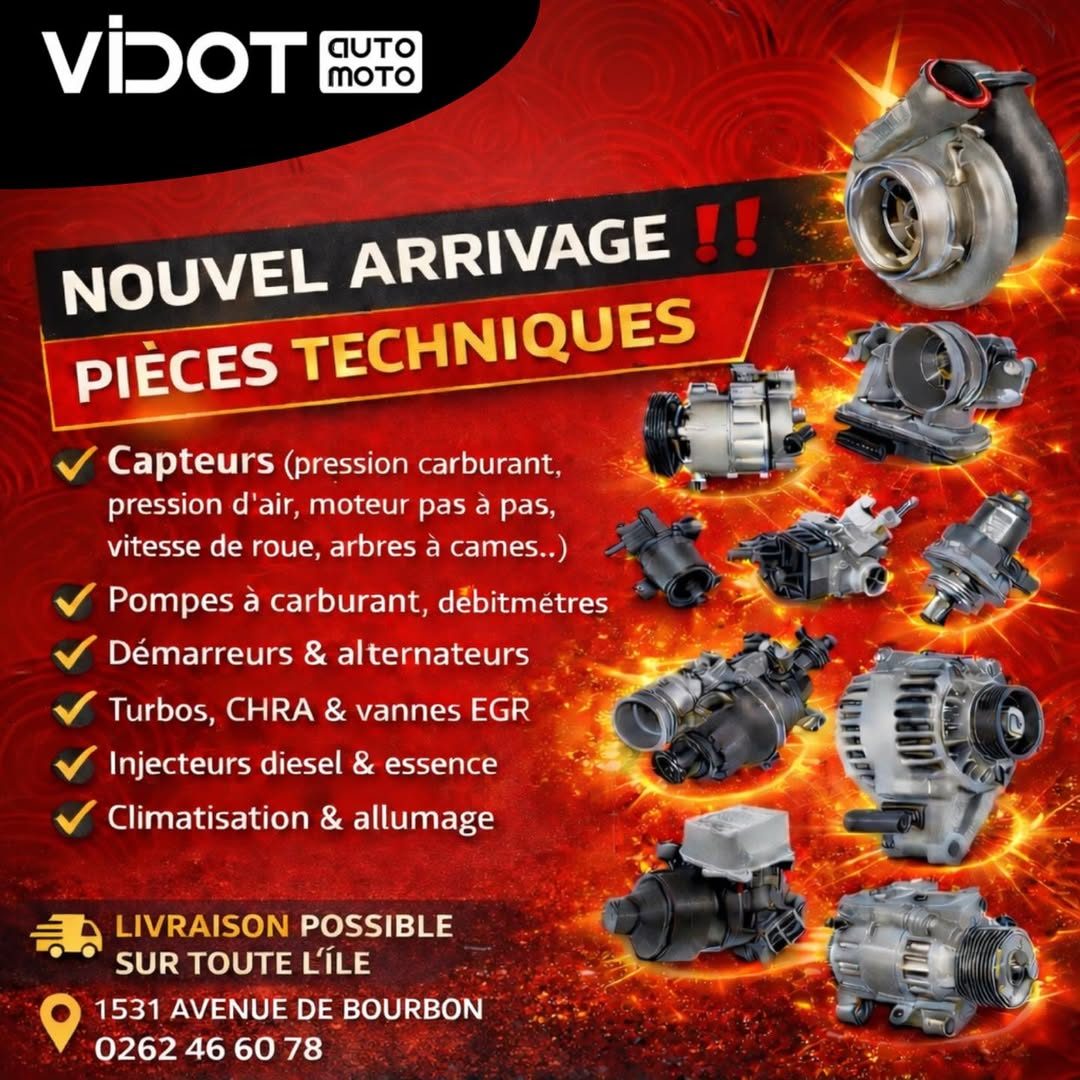 Affiche nouvel arrivage de pièces techniques